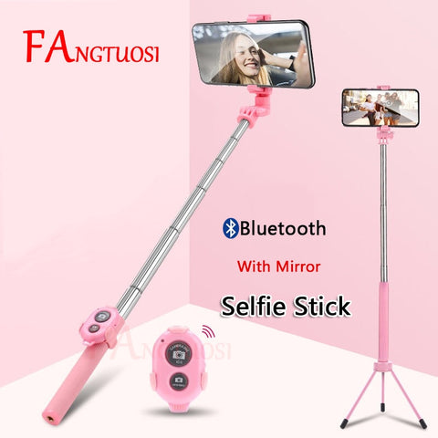 Selfie Stick Handheld Extendable Monopod With mirror Shutter Remote Mini Tripod For iPhone