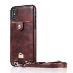 Leather wallet phone wallet with strap