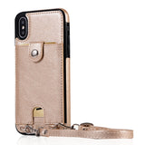 Leather wallet phone wallet with strap