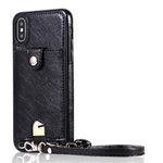 Leather wallet phone wallet with strap