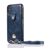 Leather wallet phone wallet with strap