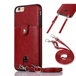 Leather wallet phone wallet with strap