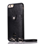 Leather wallet phone wallet with strap